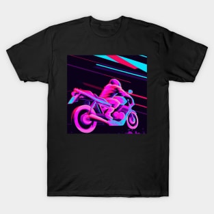 Futuristic, high-tech motorcycle designs of a super sports biker. T-Shirt